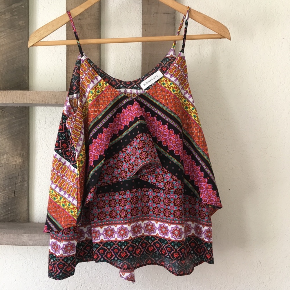 SUGAR + LiPS layered spg strap tank